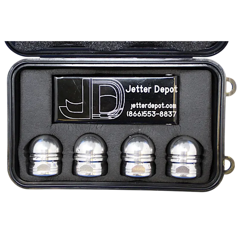 3/8-Inch Quad-F Double-Groove Nozzle Set (4-Pack) with Protective Case and Tip Cleaner