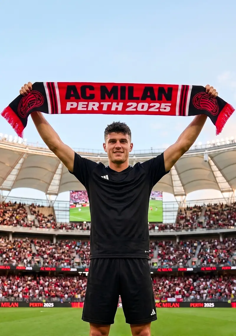 AC Milan Official Perth Tour 2025 Scarf