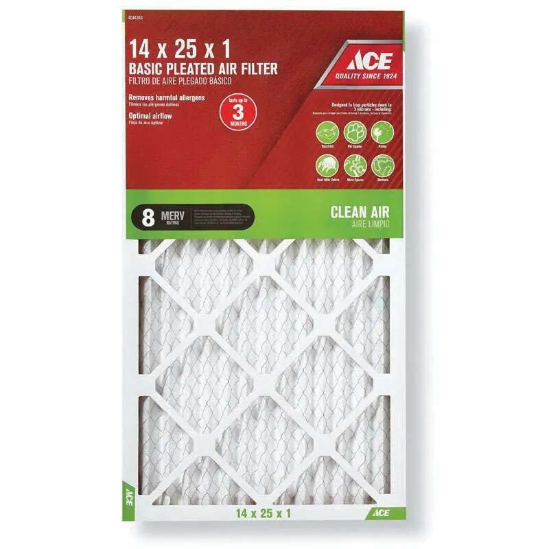 ACE Replacement Pleated Air Filter – Universal Fit, 16 x 24 x 1 Inch Dimension