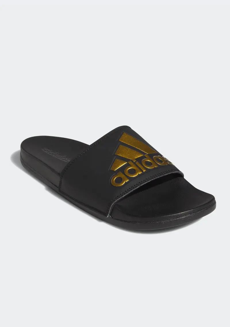 Adidas Adilette Comfort Slides – Black & Gold for Men