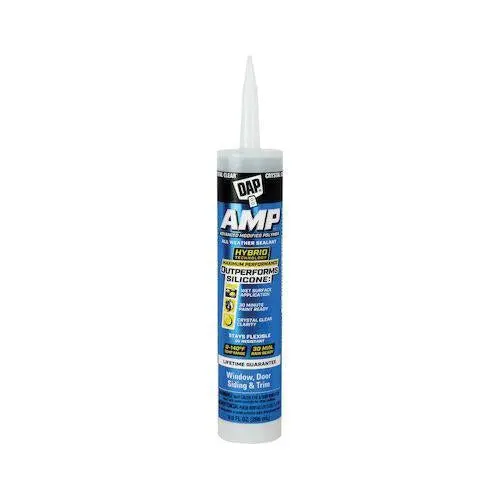 AMP Crystal-Clear Window Sealant (7079800761) – Advanced Hybrid Polymer Formula, Waterproof, 9 fl oz Tube