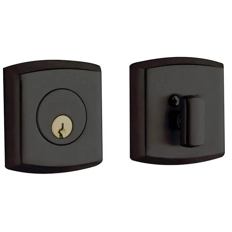 BALDWIN Soho Estate 8285.102 Adjustable-Backset Deadbolt – Oil-Rubbed Bronze Finish, Brass and Steel Construction