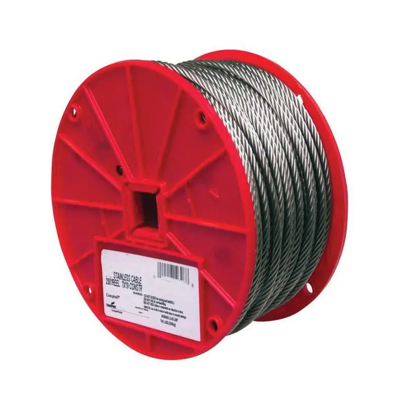 Campbell Stainless Steel Cable – 250 ft Length, 304 Grade, 1280 lb Working Load Limit