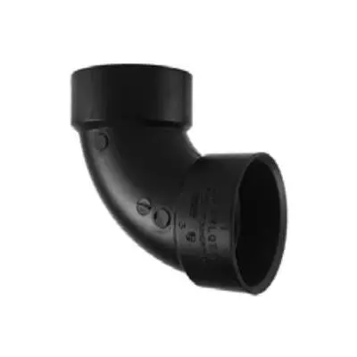 Charlotte Pipe ABS 00300-0800HA 2-Inch Hub-to-Hub Elbow – SCH 40 Black Fitting