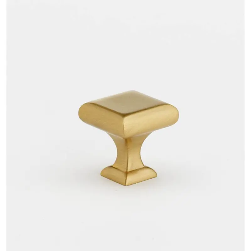 Creations Manhattan Series A310-1-SB Cabinet Knob – Square Shape, 1″ Projection, Satin Brass Finish