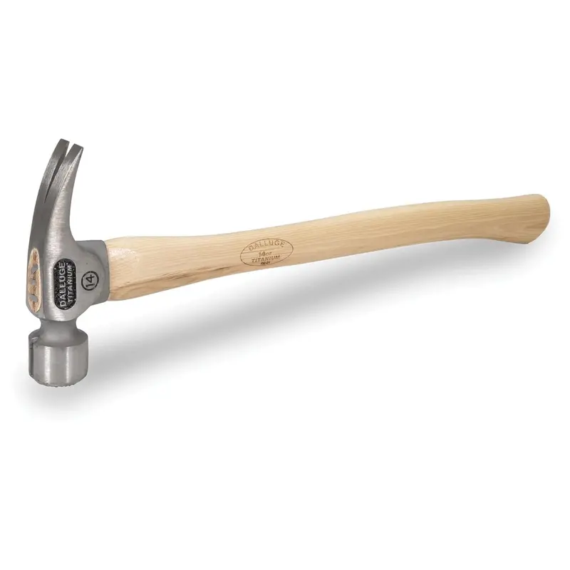DALLUGE Titanium Hammer – 14 oz Head, Hickory Handle, Ergonomic Impact Tool