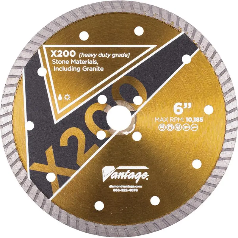 Diamond Vantage X200 S-0709UDZX2-1 Turbo Diamond Blade – 7″ Diameter, 10185 RPM Max