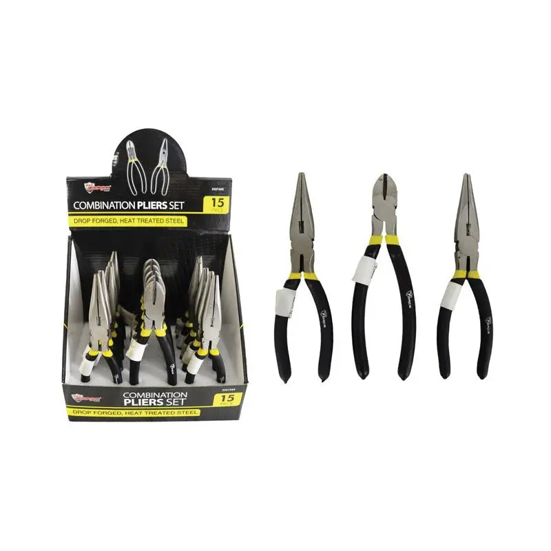 DIAMOND VISIONS 22-2221345 15-Piece Professional Plier Set – 8-Inch Standard Size