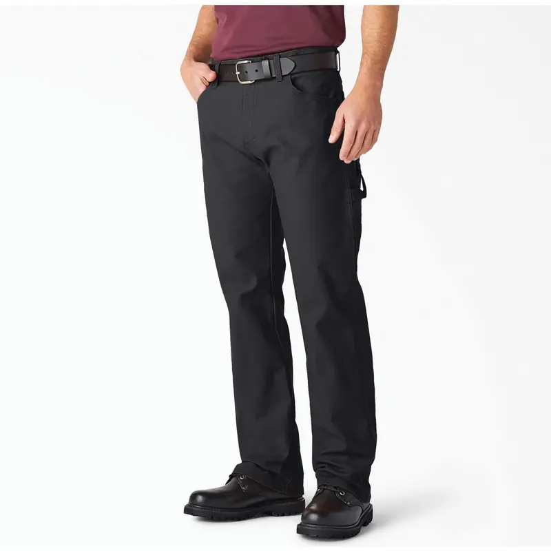 Dickies 1939RBK Carpenter Pants – Rinsed Black, 30W × 34L, Relaxed Cotton Fit