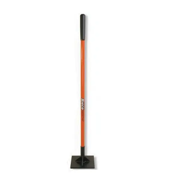 HISCO Heavy-Duty Tamper with Reinforced Gussets – 8-Inch Wide Steel Blade, 48-Inch Handle