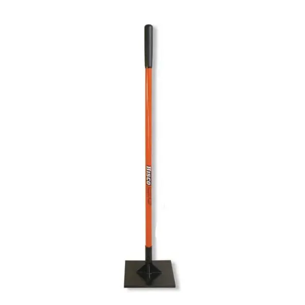 Hisco HI1048ST Heavy-Duty Steel Tamper – 10″ Blade, Gusset-Reinforced, 48″ Handle