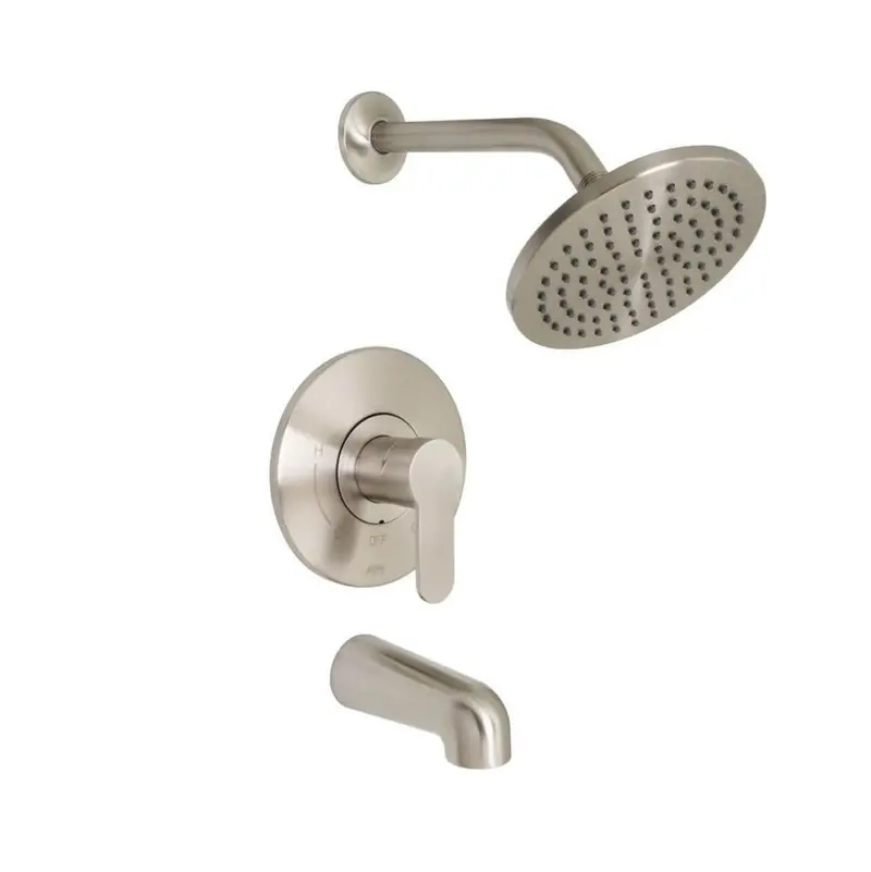 Huntington Brass Tazio Tub and Shower Trim Kit – Single-Handle PVD Satin Nickel Finish, 1.5 GPM Flow Rate