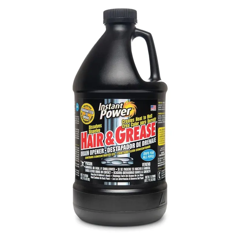 Instant Power Professional Hair & Grease Drain Opener – 2L Liquid Formula, Fast-Acting Clog Remover