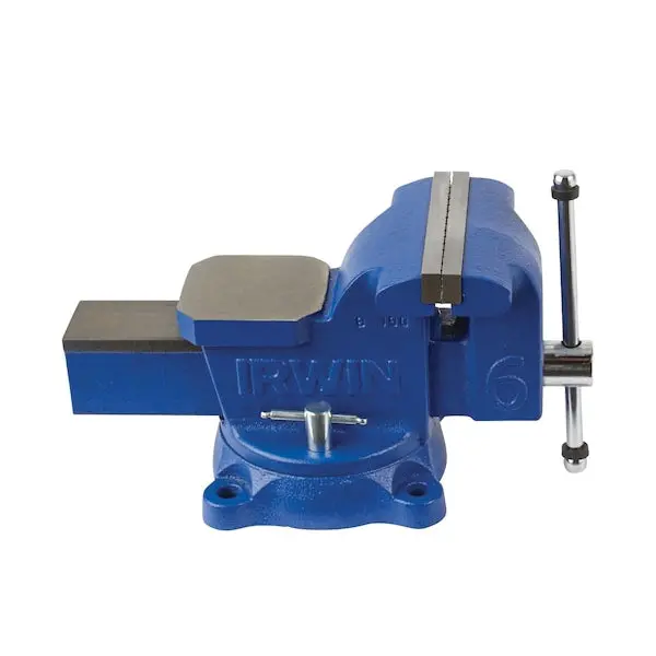 Irwin 6-Inch Heavy-Duty Workshop Vise — Steel Jaws, 5-Inch Opening