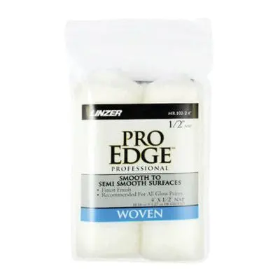 LINZER PRO EDGE MR102-2 Slim 4-Inch Woven-Nap Mini Roller – 1/2-Inch Nap, White Finish