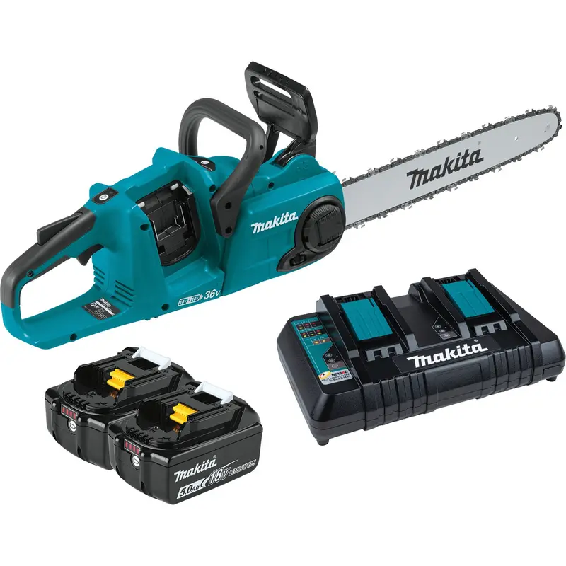 Makita XCU04PT 36V Lithium-Ion Chainsaw Kit – 16″ Bar, 5Ah Battery, 32-1/4″ Overall Length