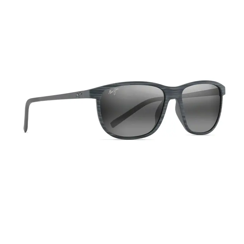 Maui Jim 811-11D Polarized Sunglasses – Square Carbon Fiber Frame with Gray Stripe Accent