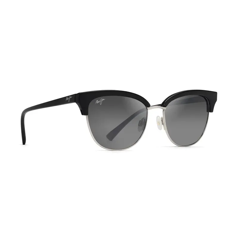 Maui Jim GS825-02 Polarized Cat-Eye Sunglasses – Black/Silver Nylon-Nickel Frame