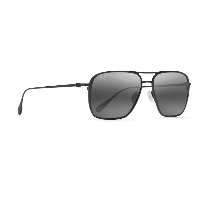 Maui Jim Polarized Aviator Sunglasses – Lightweight Titanium Frame, Matte Black Finish, Neutral Gray Lenses