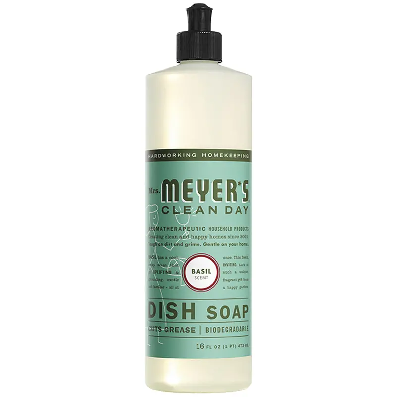 Mrs. Meyer’s Basil-Scented Concentrated Dish Soap – 16 oz Liquid Formula