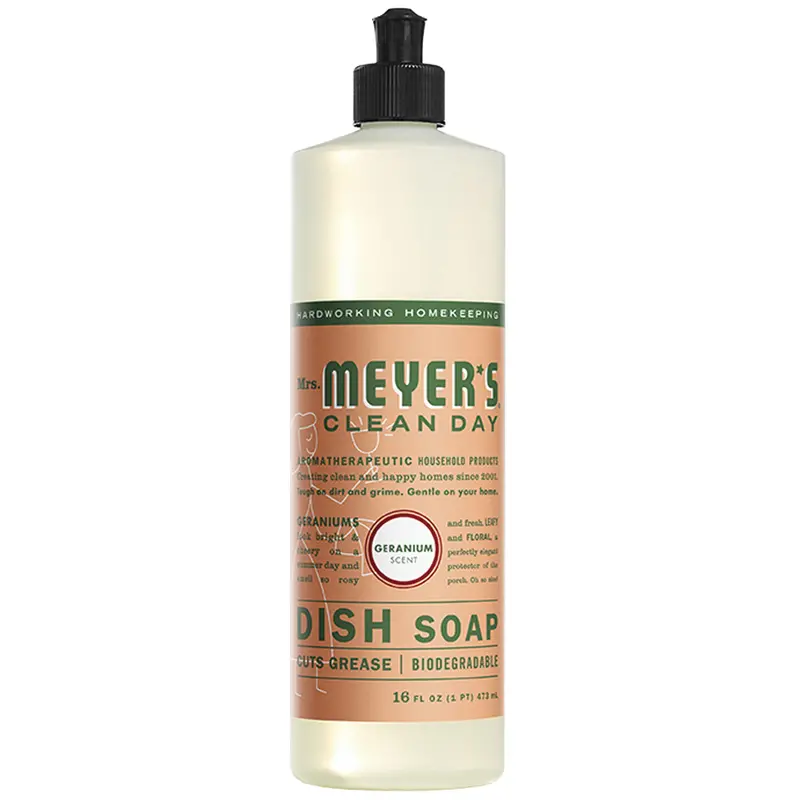 Mrs. Meyer’s Geranium Concentrated Dish Soap — 16 oz Liquid Formula