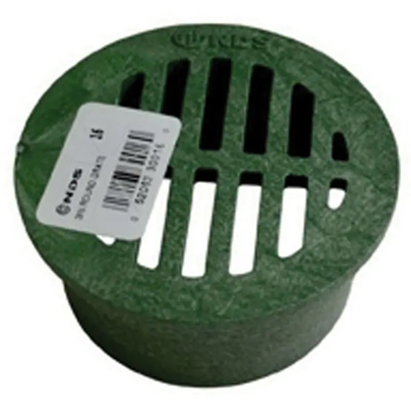 NDS 16-Inch Flat Drain Grate – Round Polypropylene Cover, 3.56 in Length, Green Color