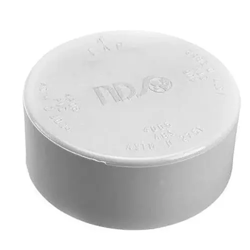 NDS 4P06 4-Inch PVC Solvent-Weld Drain Cap – White DWV Fitting