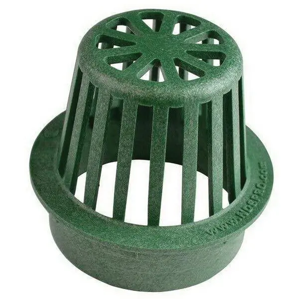 NDS 75 Atrium Drain Grate – Round HDPE Design, Green, 2-3/4-Inch Length
