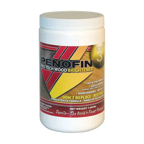 PENOFIN Pro-Tech Wood Brightener Powder – 1-Gallon Kit, Covers 300–400 sq ft, Prepares Surfaces for Staining