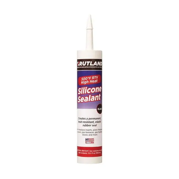 RUTLAND High-Temperature Silicone Sealant, 10.3 fl oz, Acetic Cure, Black