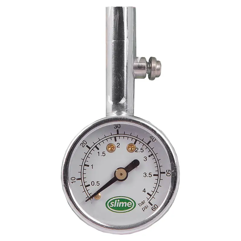 Slime Mini Dial Tire Pressure Gauge – Portable 5–60 PSI Digital-Free Analog Gauge