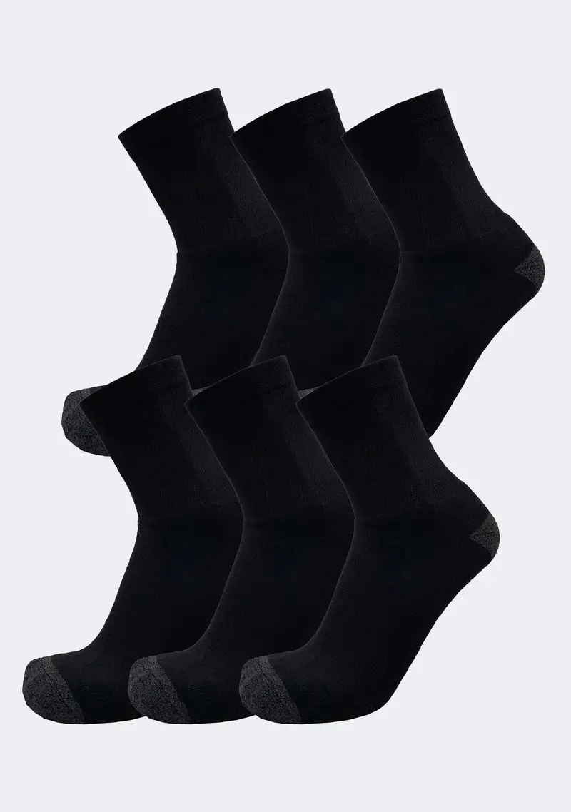 Sof Sole Perform Bamboo Crew Socks (6-Pack) – Black