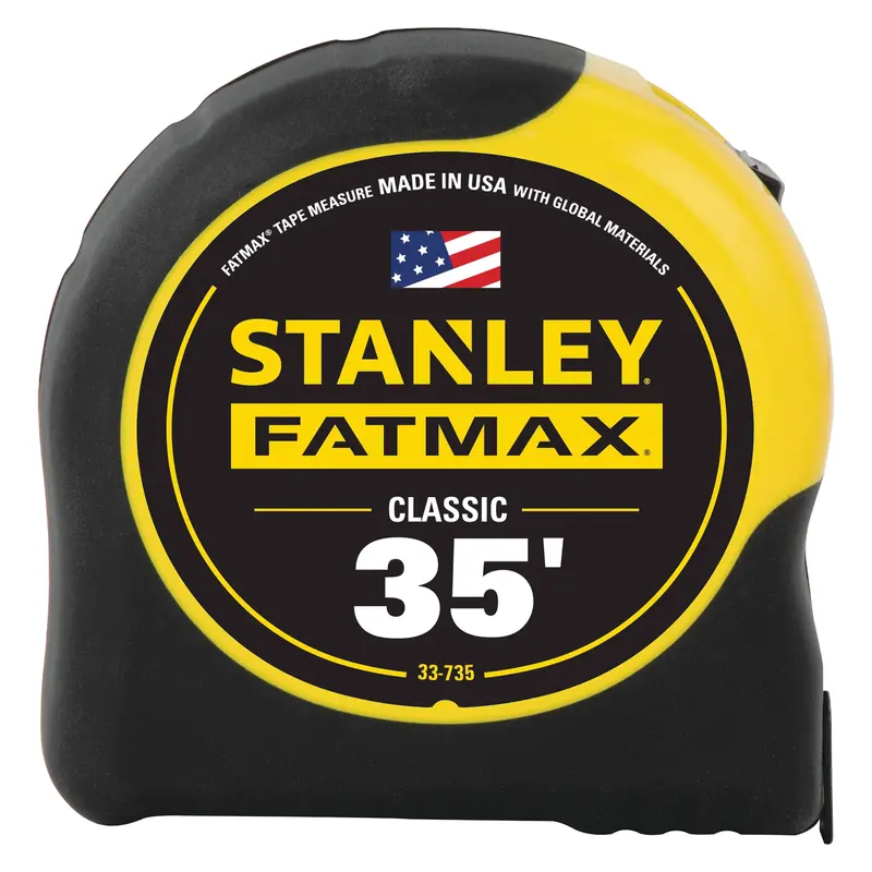 Stanley FatMax Classic Tape Measure – 35-Foot Blade, 1/16″ Graduations, Steel Construction with Toggle Lock