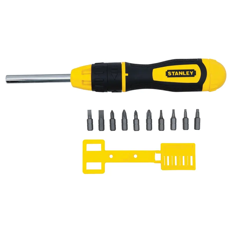 STANLEY Multi-Bit Pozidrive Screwdriver – 10-Inch Ergonomic Handle (68010)