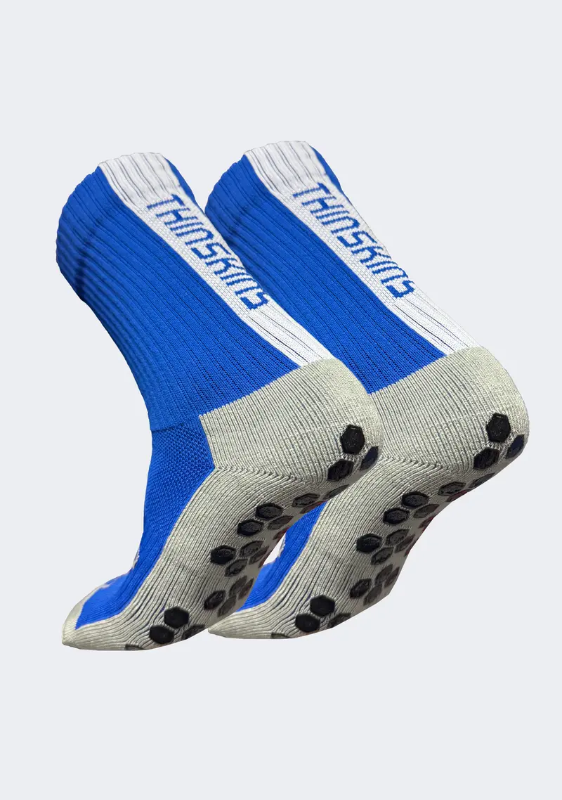 Thin Skins Grip Crew Socks – Royal Blue Compression Fit