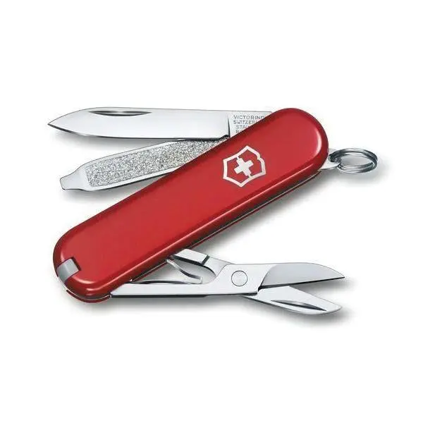 Victorinox Classic SD Small Pocket Knife – 58 mm OAL, Red ABS/Cellidor Handle, Compact Everyday Carry Tool