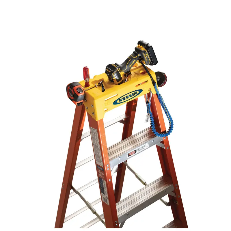Werner 6204 Fiberglass Step Ladder – 4-Foot Height, OSHA-Compliant, Lightweight Design
