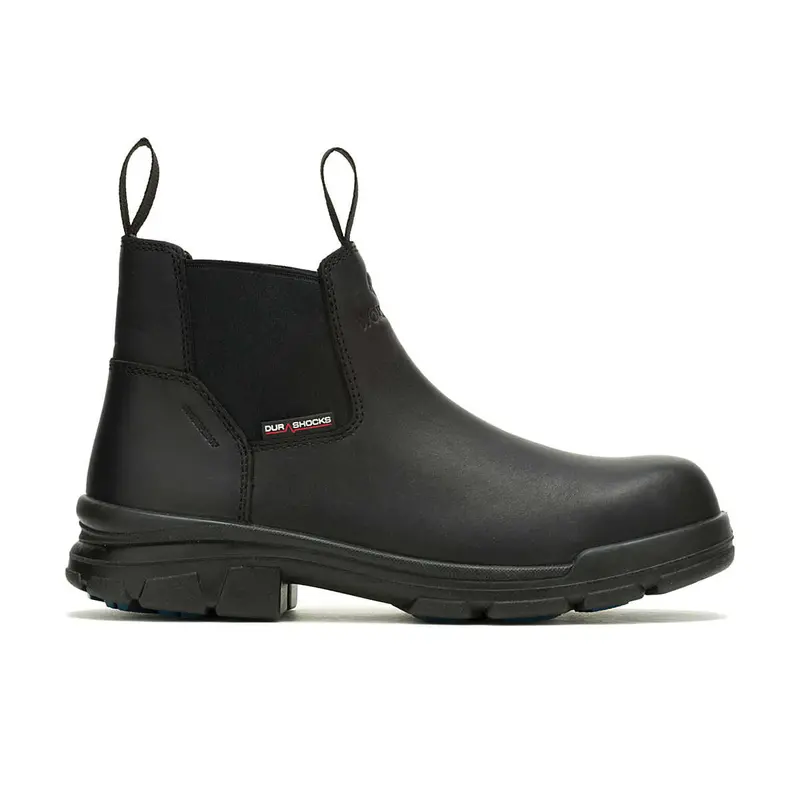 Wolverine DuraShocks SR Icon Work Boots – Size 7 M, Black Leather, Waterproof, Romeo Composite Toe, Comfort Cushioning