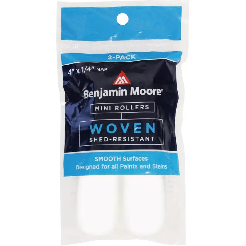 Benjamin Moore Mini Woven Paint Roller Cover – 4-Inch X 1/4-Inch Nap (2-Pack) 1