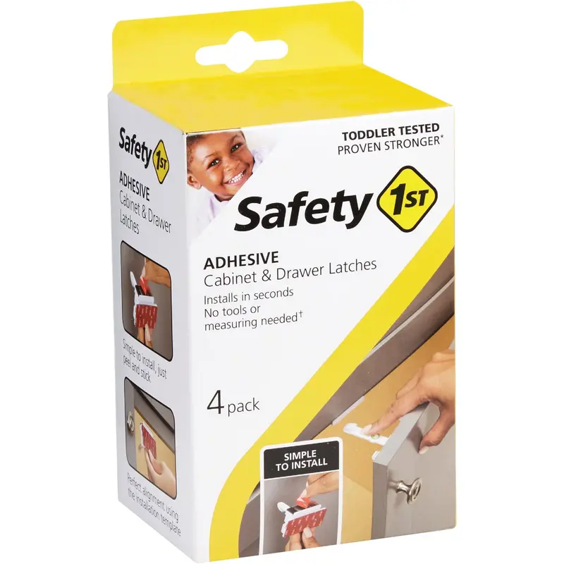 Safety 1St Adhesive Cabinet And Drawer Locks – 4-Piece Child Safety Set 1